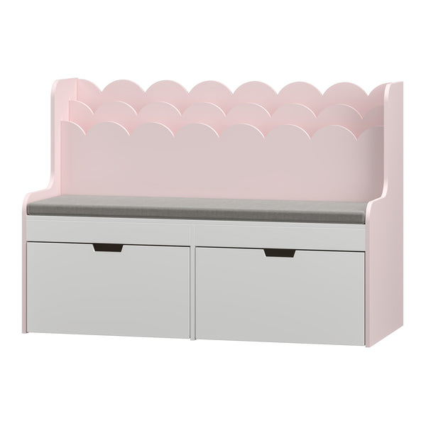 Panca per bambini con scaffale Vestnes 100x45x70 cm Cotton Candy/Bianco [en.casa]