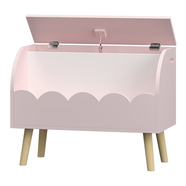 Scatola per giocattoli Vestnes 60x30x44 cm Cotton Candy/Bianco [en.casa]