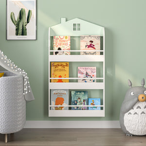 Libreria per bambini Vipsali 106x60x12 cm Verde menta/Bianco [en.casa]