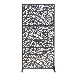 Parete divisoria interna Poskind acciaio 200x100x50 cm nero [casa.pro]