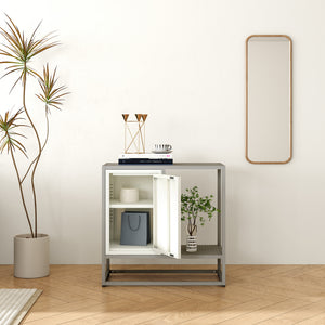 Sideboard Burlöv Acciaio 70x72x35 cm Grigio/Bianco [en.casa]