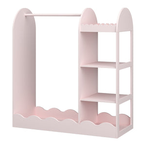 Guardaroba per bambini Vestnes con specchio 100x94x38 cm Cotton Candy [en.casa]