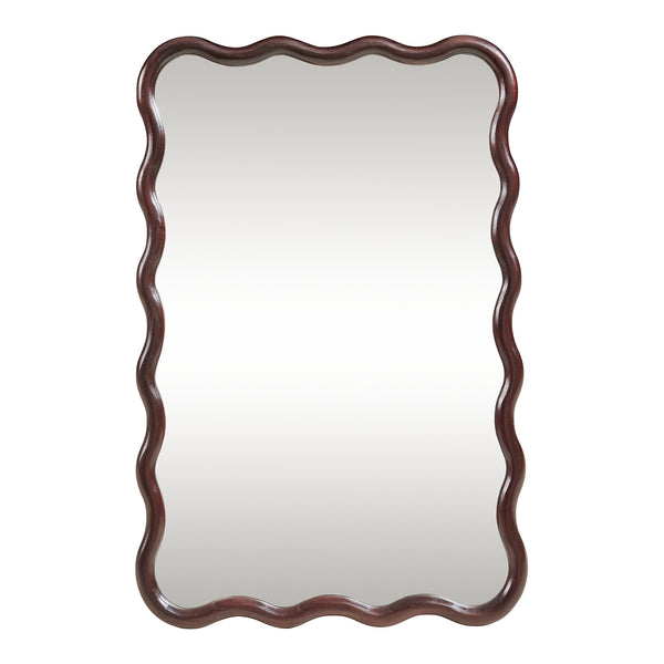 Specchio da parete Porloskid 90x60 cm Marrone scuro [en.casa]