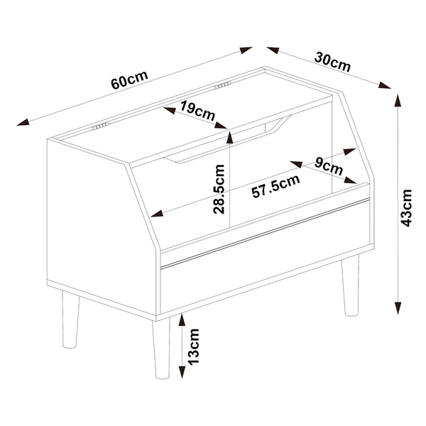 Cassa dei giocattoli Aavanrar 60x30x43 cm Bianco [en.casa]