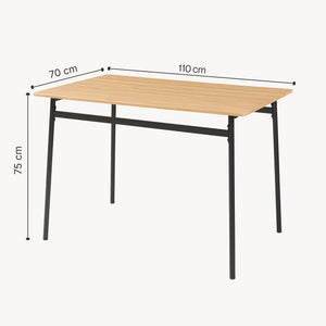 Gruppo pranzo Pollenev 5 pz. Nero/effetto quercia [en.casa]