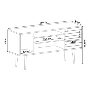 Mobile TV Vare 130x40x66 cm Bianco [en.casa]