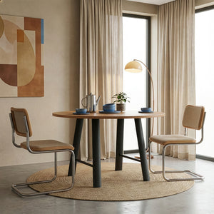 Struttura del tavolo set da 2 Hullem acciaio 72x70x10 cm nero [en.casa]