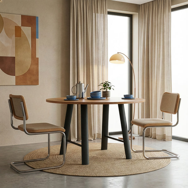 Struttura del tavolo set da 2 Hullem acciaio 72x70x10 cm nero [en.casa]