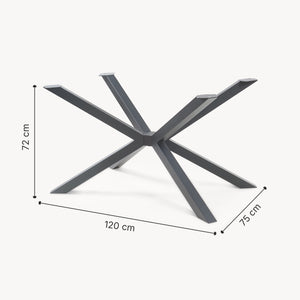 Struttura del tavolo Bemeenel 120x75x72 cm Acciaio Nero [en.casa]