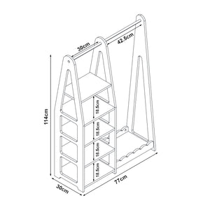 Guardaroba per bambini Vestnes 114x77x30 cm Cotton Candy/Bianco [en.casa]