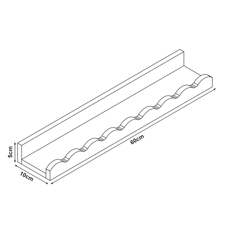 Schizzo in scala Set di 2 Mensole Vestnes con Bordo 60 x 10 x 5 cm per Cameretta - Rosa [en.casa]