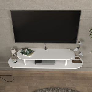Mobile TV sospeso Targema 120x30x16 cm Bianco [en.casa]