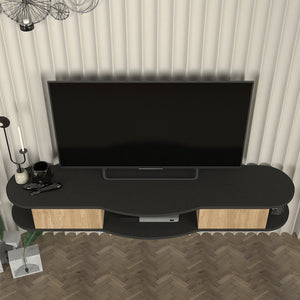 Mobile TV sospeso Nyskiri 150x35x19 cm Antracite/effetto quercia [en.casa]