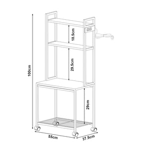 Tavolo stampante su ruote Svanaldsvipp 100x55x38 cm Bianco [en.casa]