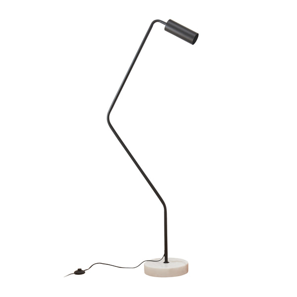 Lampada da terra Vatka GU10 Metallo Nero / Marmo, bianco [lux.pro]