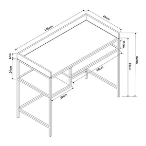 Scrivania Belana 100x43x82 cm Nero/effetto quercia [en.casa]