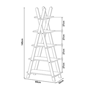 Scaffale a Scala per Cameretta Vanlilu Libreria Bassa per Bambini 145x65x32 cm Naturale / Bianco [en.casa] 
