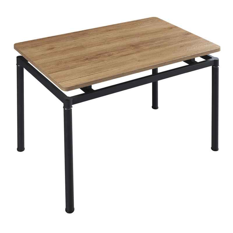 Schizzo in scala Set da Pranzo Hemnes Tavolo Rettangolare 100x60 cm Effetto Rovere e 4 SedieTessuto Marrone Chiaro [en.casa] 