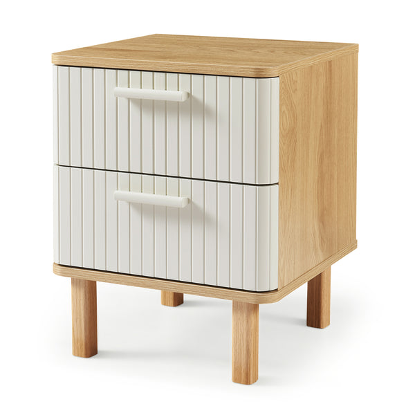 Comodino Ferrersp con 2 cassetti 50x40x40 cm effetto quercia/colore sabbia [en.casa]