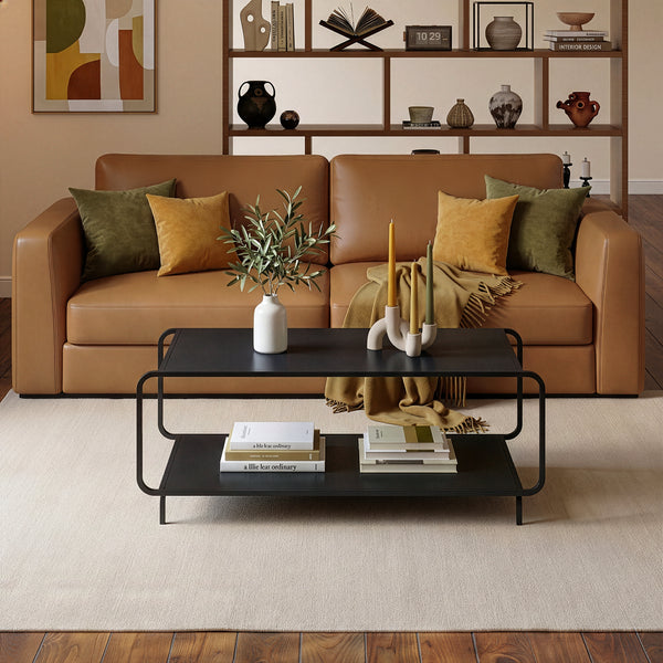 Couchtisch Færder 115x50x45 cm Stahl Schwarz [en.casa]