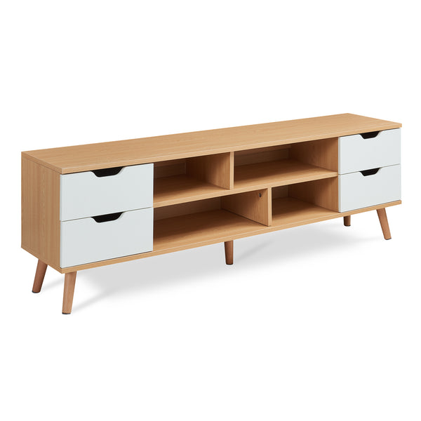 Fernsehschrank Bordkak 140x30x45 cm Eicheoptik/Weiß [en.casa]