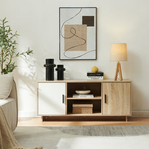 Mobile TV Kenta 120x39x52 cm effetto quercia Sonoma/bianco [en.casa]