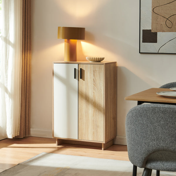 Mobiletto Kenta 90x60x35 cm effetto rovere Sonoma/bianco [en.casa]