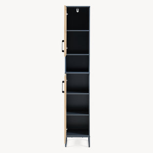 Colonna Svanes 170x30x30 cm Grigio scuro/Naturale [en.casa]