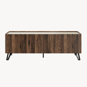 Mobile TV Trorlon 160x40x55 cm effetto noce/travertino [en.casa]