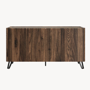 Sideboard Trorlon 160x40x83 cm effetto noce/travertino [en.casa]