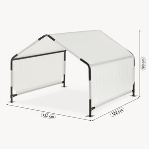 Tenda da Esterno Valevali per Cani Cuccia Impermeabile 122 x 122 x 90 cm - Nero/Bianco [en.casa]