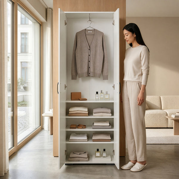 Armadio Chalvefted 175x60x35 cm Bianco [en.casa]