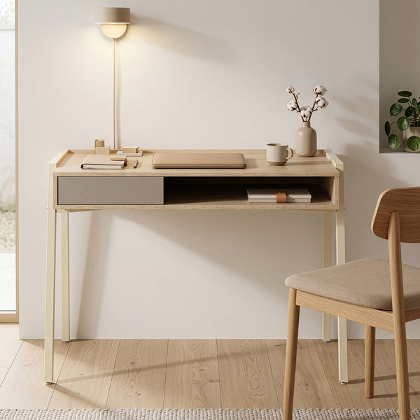 Scrivania Boderas 107x55x78 cm Beige/Travertino [en.casa]