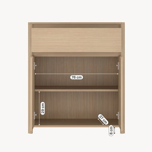 Credenza Takranmaa con Cassetto e Ante 88x79x39 cm Effetto Rovere [en.casa] 