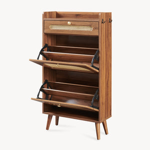 Scarpiera Virievarnu 111x60x24 cm effetto noce [en.casa]