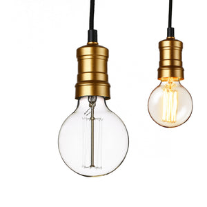 Lampada a Sospensione 'Turin' Lampadario con 1 Fonte di Luce Senza Paralume in Stile Industriale - Set da 3 o Singolare [lux.pro]