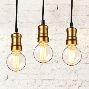 Lampada a Sospensione 'Turin' Lampadario con 1 Fonte di Luce Senza Paralume in Stile Industriale - Set da 3 o Singolare [lux.pro]