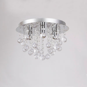 Plafoniera Rotonda Trio con 3 Fonti Luce e Cristalli Artificiali - Cromo/Argento lux.pro 