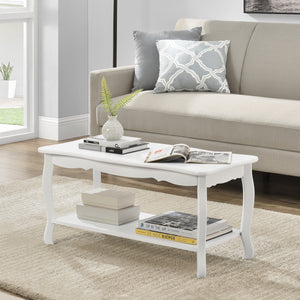 Tavolino Pearl 88x40x42 cm Stile Shabby Chic Bianco en.casa