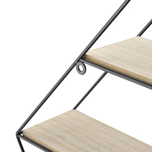 [en.casa] Mensola da Parete a Forma di Diamante a 3 Ripiani 47 x 12 x 64 cm Scaffale da Muro in Metallo e Legno Portaoggetti