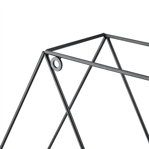 Mensola da parete Flint 62x12x53 cm a nido d'ape con 4 ripiani Nero en.casa