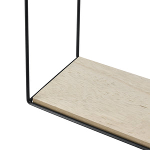 Mensola da parete Eden 30x12x30 cm / 24x12x24 cm set 2 pezzi ripiani nero en.casa