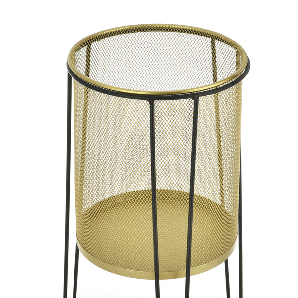 Set da 2 supporti per piante Roosdaal in metallo nero color ottone en.casa