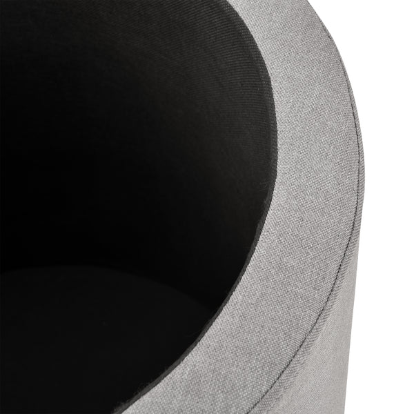 [en.casa] Tavolino Basso per Salotto Tavolino da Caffè con Piano Rimovibile Tavolino con Scomparto Portaoggetti - Tessuto Grigio/Piano color Legno 