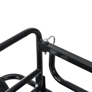 Rimorchio Cargo per Bicicletta 130 x 72 x 49 cm Carrello Trasporto per Bici con Telaio in Acciaio Carico Max. 40 kg - Nero