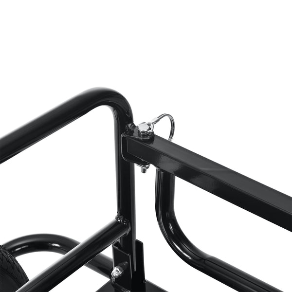 Rimorchio Cargo per Bicicletta 130 x 72 x 49 cm Carrello Trasporto per Bici con Telaio in Acciaio Carico Max. 40 kg - Nero