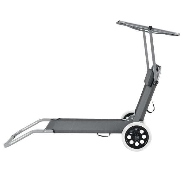 Lettino prendisole Falun con tetto e ruote Antracite casa.pro