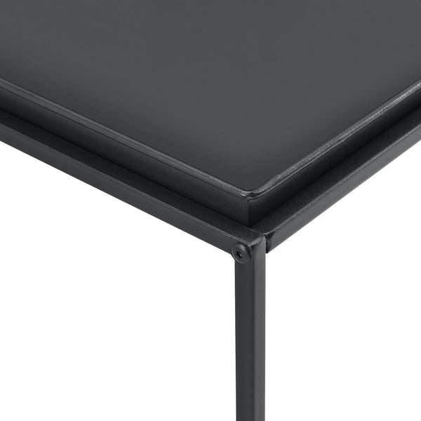Tavolino Nyker 47x100x50 cm Design industriale Nero en.casa