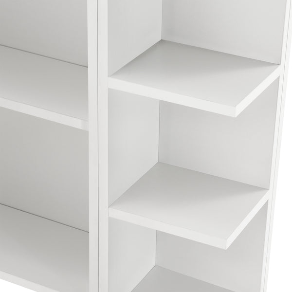 Armadietto da Muro Harstad per Bagno con Specchio Anta e Ripiani Laterali 64x80x20 cm - Bianco [en.casa]

