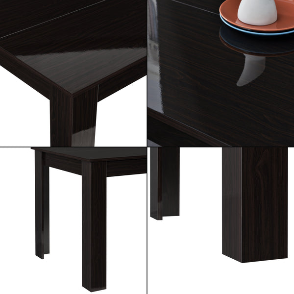 Tavolo da pranzo Skien 117x76x74 cm effetto noce lucido en.casa